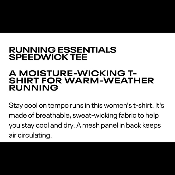BNWOT Rebook Running Essentials Speedwick Tee - Picture 9 of 11